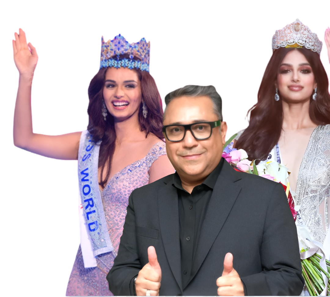 Sanjeev Datta with Manushi Chhillar and Harnaaz Sandhu